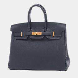 Hermes Birkin 30 Contour Vaux Epsom Blue Indigo Rouge Ash T Engraved Handbag  Bag Navy Hermes