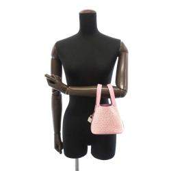 Pre Owned Hermes Pink Swift Leather Micro Picotin Lock Lucky Daisy Tote Bag 
