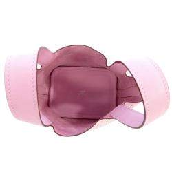 Pre Owned Hermes Pink Swift Leather Micro Picotin Lock Lucky Daisy Tote Bag 