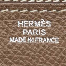 Hermes Etoupe Epsom/Cherve Leather Palladium Finish Kelly Wallet w/ Vision II Agenda Cover