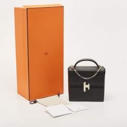 Hermes Black Chevre Leather Cinhetic Bag