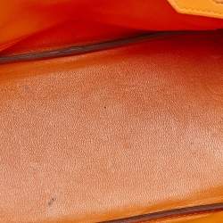 Pre Owned Hermes Orange Veau Gulliver Leather Gold Finish Birkin 30 Bag