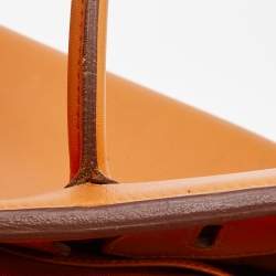 Pre Owned Hermes Orange Veau Gulliver Leather Gold Finish Birkin 30 Bag