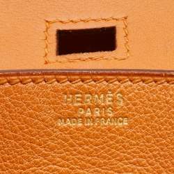 Pre Owned Hermes Orange Veau Gulliver Leather Gold Finish Birkin 30 Bag