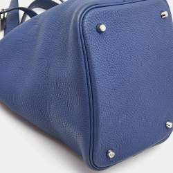 Pre Owned Hermes Agate Taurillon Clemence Leather Picotin Lock 22 Bag