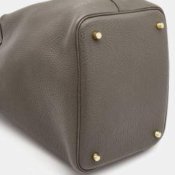 Hermes Etoupe Taurillon Clemence Leather Picotin Lock 22 Bag