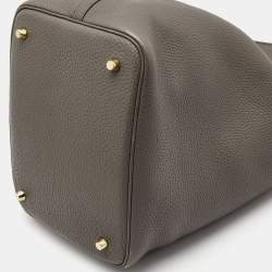 Hermes Etoupe Taurillon Clemence Leather Picotin Lock 22 Bag