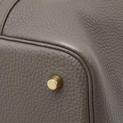 Hermes Etoupe Taurillon Clemence Leather Picotin Lock 22 Bag