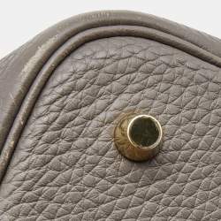 Hermes Etoupe Taurillon Clemence Leather Picotin Lock 22 Bag