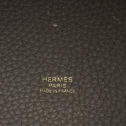 Hermes Etoupe Taurillon Clemence Leather Picotin Lock 22 Bag