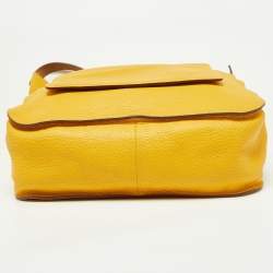 Pre Owned Hermes Soleil Taurillon Clemence Leather Palladium Finish Marwari GM Bag