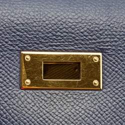 Hermes Bleu Saphir Epsom Leather Gold Finish Kelly Sellier 28 Bag