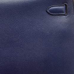 Hermes Bleu Saphir Epsom Leather Gold Finish Kelly Sellier 28 Bag