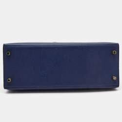 Hermes Bleu Saphir Epsom Leather Gold Finish Kelly Sellier 28 Bag