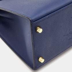 Hermes Bleu Saphir Epsom Leather Gold Finish Kelly Sellier 28 Bag