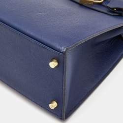 Hermes Bleu Saphir Epsom Leather Gold Finish Kelly Sellier 28 Bag