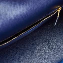 Hermes Bleu Saphir Epsom Leather Gold Finish Kelly Sellier 28 Bag
