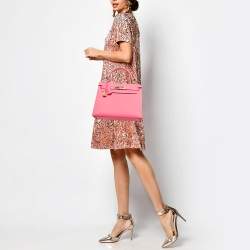 Hermès Rose Lipstick Epsom Leather Gold Finish Kelly Sellier 28 Bag