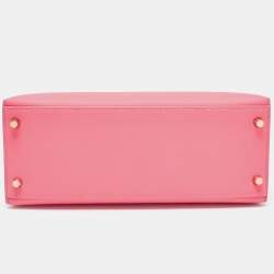 Hermès Rose Lipstick Epsom Leather Gold Finish Kelly Sellier 28 Bag