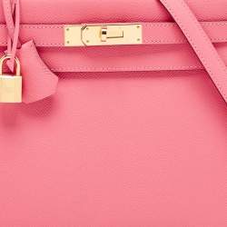 Hermès Rose Lipstick Epsom Leather Gold Finish Kelly Sellier 28 Bag