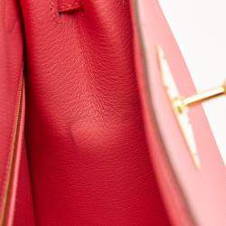 Hermès Rose Lipstick Epsom Leather Gold Finish Kelly Sellier 28 Bag