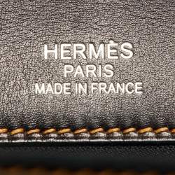 Hermes Black Denim Fonce Toile/Evercalf Leather Palladium Finish Birkin 35 Ghillies Bag