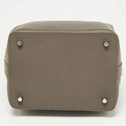 Hermes Etain Evercolor Leather Palladium Finish Toolbox 20 Bag