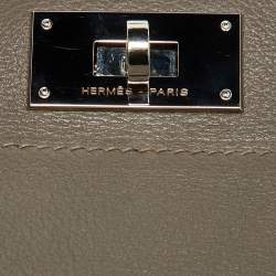 Hermes Etain Evercolor Leather Palladium Finish Toolbox 20 Bag