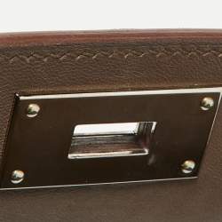 Hermes Etain Evercolor Leather Palladium Finish Toolbox 20 Bag