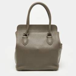 Hermes Etain Evercolor Leather Palladium Finish Toolbox 20 Bag