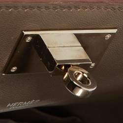 Hermes Etain Evercolor Leather Palladium Finish Toolbox 20 Bag
