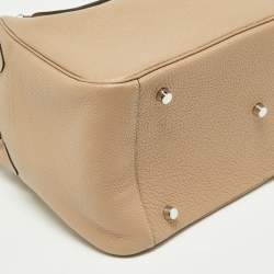 Hermès Gris Tourterelle Taurillion Clemence Leather Palladium Finish Lindy 34 Bag