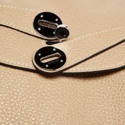 Hermès Gris Tourterelle Taurillion Clemence Leather Palladium Finish Lindy 34 Bag