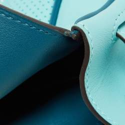 Pre Owned Hermes Blue Atoll/Colvert Swift Leather Berline 21 Bag