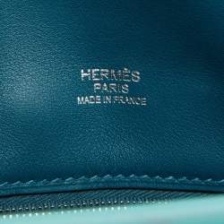 Pre Owned Hermes Blue Atoll/Colvert Swift Leather Berline 21 Bag