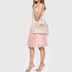 Pre Owned Hermes Argile Tadelakt Leather Guilloche Kelly Sellier 32 Bag