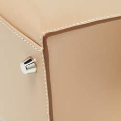 Pre Owned Hermes Argile Tadelakt Leather Guilloche Kelly Sellier 32 Bag