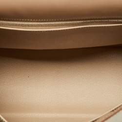 Pre Owned Hermes Argile Tadelakt Leather Guilloche Kelly Sellier 32 Bag