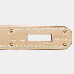 Pre Owned Hermes Argile Tadelakt Leather Guilloche Kelly Sellier 32 Bag