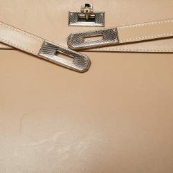 Pre Owned Hermes Argile Tadelakt Leather Guilloche Kelly Sellier 32 Bag