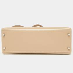 Pre Owned Hermes Argile Tadelakt Leather Guilloche Kelly Sellier 32 Bag