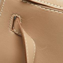 Pre Owned Hermes Argile Tadelakt Leather Guilloche Kelly Sellier 32 Bag