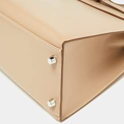 Pre Owned Hermes Argile Tadelakt Leather Guilloche Kelly Sellier 32 Bag