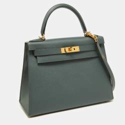 Hermès Vert Amande Epsom Leather Gold Finish Kelly Sellier 28 Bag