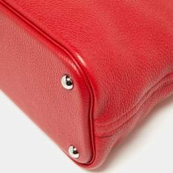 Pre Owned Hermes Rouge Casaque Taurillon Clemence Leather Bolide Bolide 35 Bag