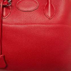 Pre Owned Hermes Rouge Casaque Taurillon Clemence Leather Bolide Bolide 35 Bag