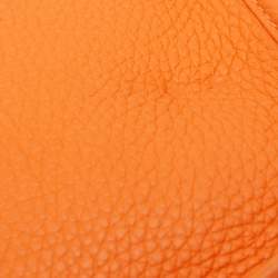 Pre Owned Hermes Orange Togo Leather Evelyne III PM Bag