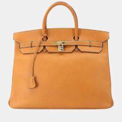 Hermes Birkin Handbag Natural Ardennes with Gold Hardware 40