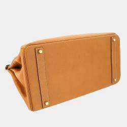 Pre Owned Hermes Birkin 40 hand bag Ardennes natural C mark gold metal fittings