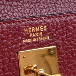 Hermes Fjord Kelly 40 Handbag - Bordeaux